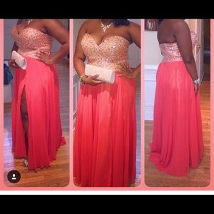 Plus size prom dress sz 18 Coral